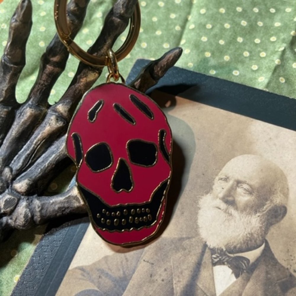 Authentic Alexander McQueen Enamel Skull Keyring